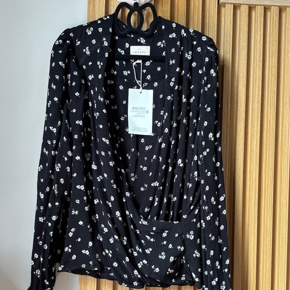 Sezane Abélia Blouse Jacquard Bicolore - Size 40 - Picture 2 of 2